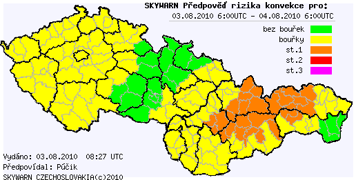 Předpověď konvektivních bouří na 3.8.2010