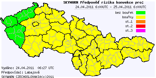 Předpověď konvektivních bouří na 24.4.2011