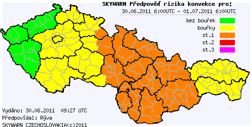 Aktualizace předpovědi na 30.6.2011