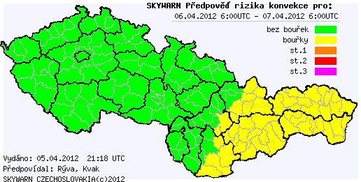 Předpověď konvektivních bouří na 6.4.2012