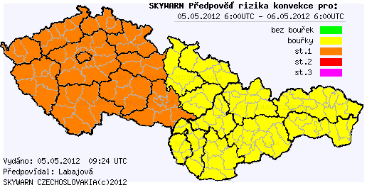 Předpověď konvektivních bouří na 5.5.2012