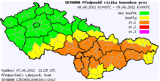 Předpověď konvektivních bouří na 8.6.2012