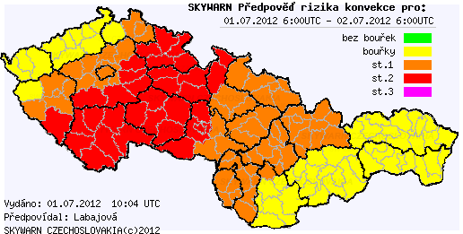 Předpověď konvektivních bouří na 1.7.2012