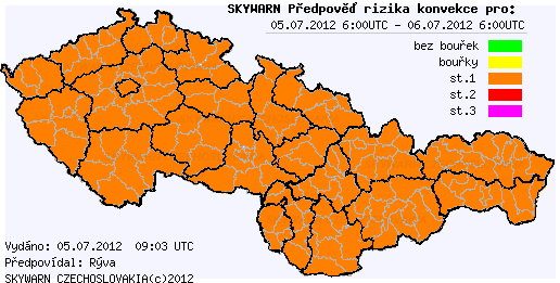 Předpověď konvektivních bouří na 5.7.2012