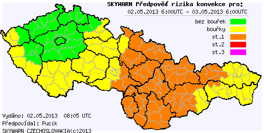 Aktualizace předpovědi na 2.5.2013