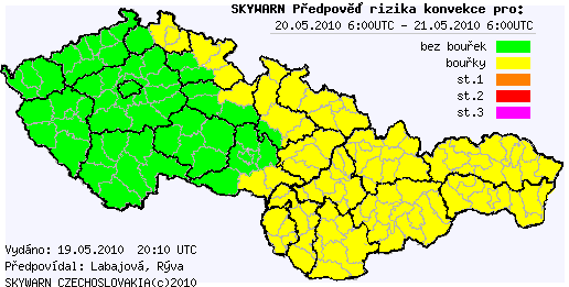 Předpověď konvektivních bouří na 20.5.2010